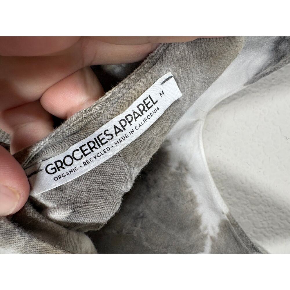 Groceries Apparel Size Medium Slip Midi Dress White Gray Organic Cotton Tie Dye - Picture 9 of 11